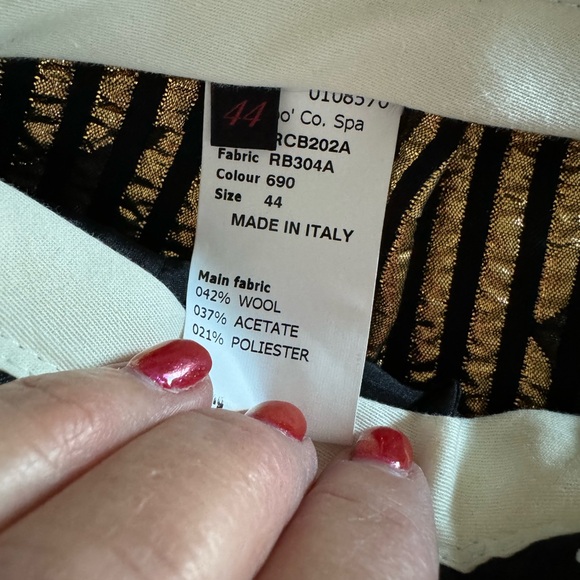 ROCHAS Ladies Metallic Camouflage Wool Blend Pants Trousers IT44 /US 10 - Picture 5 of 8